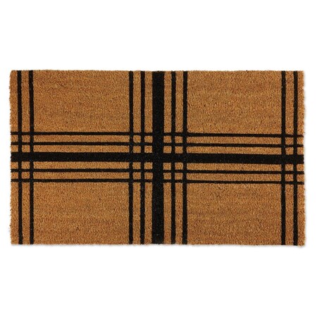 Made4Mansions 18 x 30 in. Black Farmhouse Plaid Doormat MA2567616